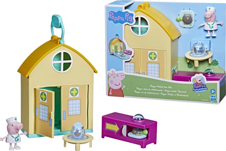 Produktbild Hasbro Peppa’s Adventures Peppa beim Tierarzt Spielset, Vorschulspielzeug, mit 1 Figur und 3 Acce