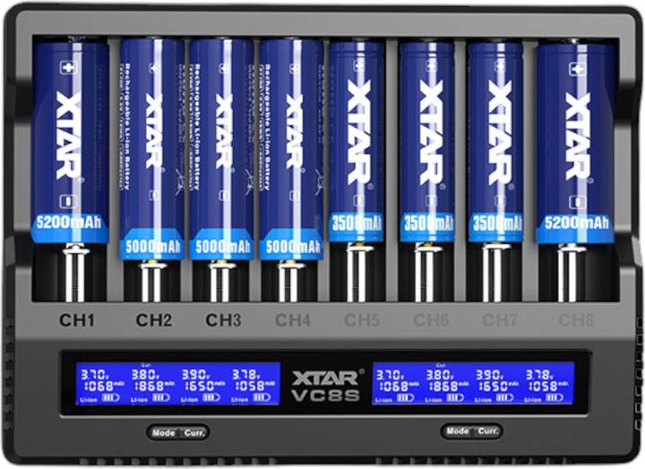 Produktbild Xtar VC8S 8-Fach Li-ion/Ni-MH Ladegerät (C, A, D, AA, AAAA, AAA, Ladegerät ohne Akku)