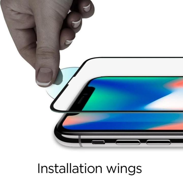 Produktbild Spigen Tempered Glass Glass Fc 2-Pack Iphone 11 Pro Black (2 Stück, Apple iPhone 11 Pro, Apple iPhone X, Apple iPhone XS)