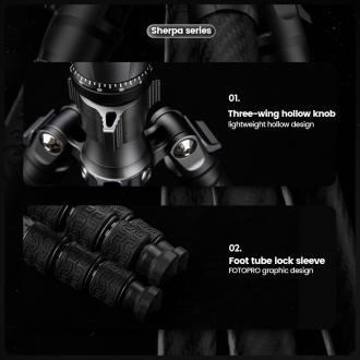 Immagine prodotto Fotopro Sherpa Max Carbon Tripod Grigio (Materiale sintetico)