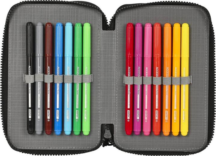 Immagine prodotto Paul Frank Portamatite con accessori Franchi Campers Nero 12,5 x 19,5 x 4 cm (28 pezzi)
