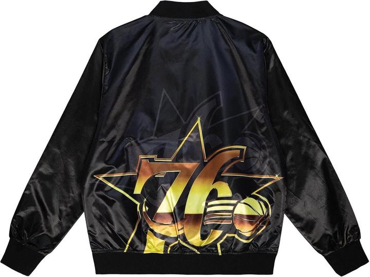 Actual product image Mitchell & Ness M&N Big Face 4.0 Satin Jacket - NBA Philadelphia 76ers - L (L)