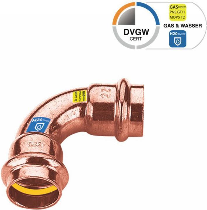Immagine prodotto Sanpro Raccordo - Pressfitting in rame a 90°, misura V 15 (Collegamento alla stampa)