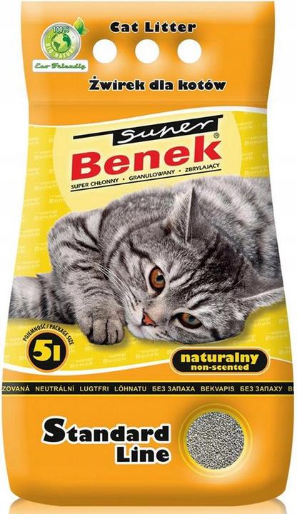 Super Benek Certech Standard Natural - Litière pour chat agglomérante 5 l (Agglomérant, Non poussiéreux, 4.90 kg)
