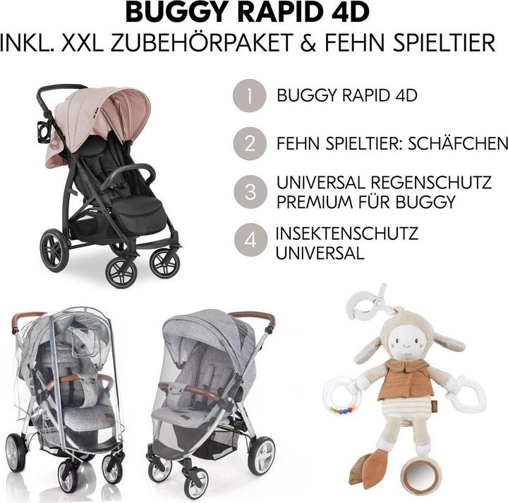 Actual product image Hauck Buggys & Sportwagen Buggy Rapid 4D (bis 25 kg) - XL Verdeck &