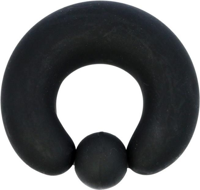 Actual product image Star Piercing Ball Closure Ring black matt glass (Glass, Silicone, without brass)