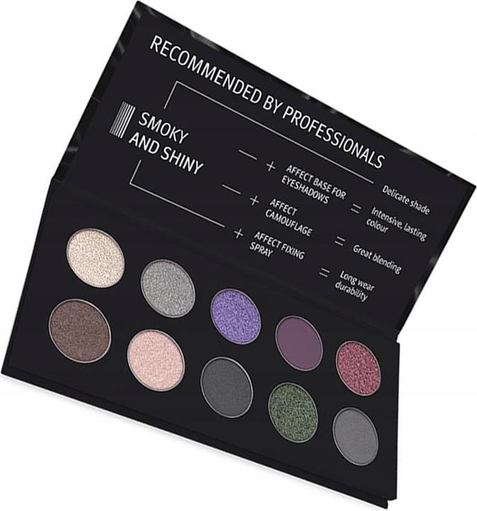 Actual product image Affect Smoky & Shiny Pressed Eyeshadow Palette pressed eyeshadow palette 10x2.5g (Smoky & Shiny)