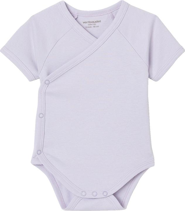 Actual product image Vertbaudet Bio-Kollektion: 5er-Pack Baby Wickelbodys mit kurzen Ärmeln (68)