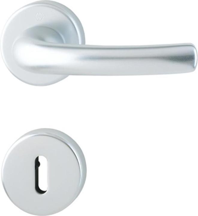 Actual product image Hoppe Rosette set Tôkyô 1710 / 42KV / 42KVS aluminium F1 round OB DIN left / right D/D (Door handle)