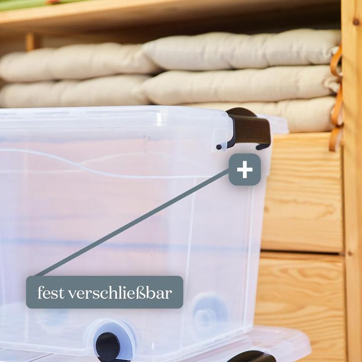 Produktbild Siena Home 2 er Set Aufbewahrungsbox 60 l mit Rollen (61 x 45 x 36 cm, 60 l)