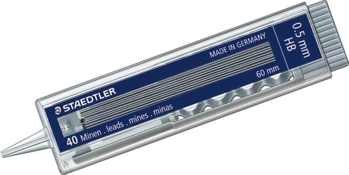 Actual product image Staedtler Mars micro carbon 255 lead for mechanical pencil, single product, 0.5 mm, HB (Gel mine, Black, 0.50 mm)