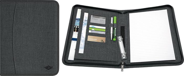 Produktbild Wedo Ringbuchmappe COLLEGE, DIN A4, Polyester, graumeliert 2-Ring-Mechanik, Lieferung ohne Block, Blockei (A4, 1 Stück)