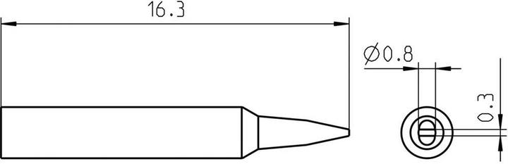Actual product image Weller Erem RT Pico soldering tip, chisel 0.8mm×0.3mm, MIL-SPEC (Soldering tip)