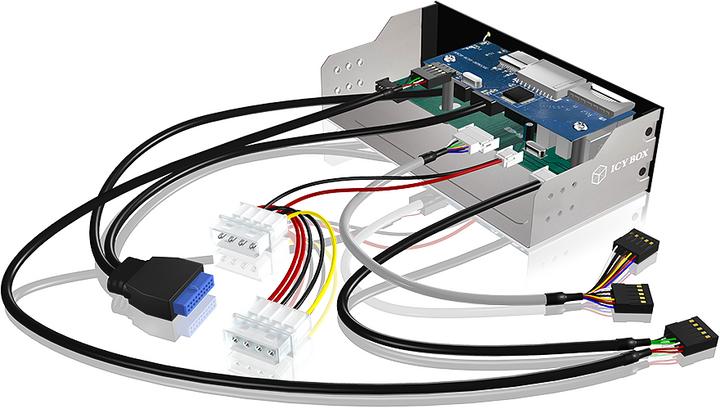Productafbeelding Icy Box IB-863A-B (eSATA, USB 3.0, USB 2.0, Koptelefoon)