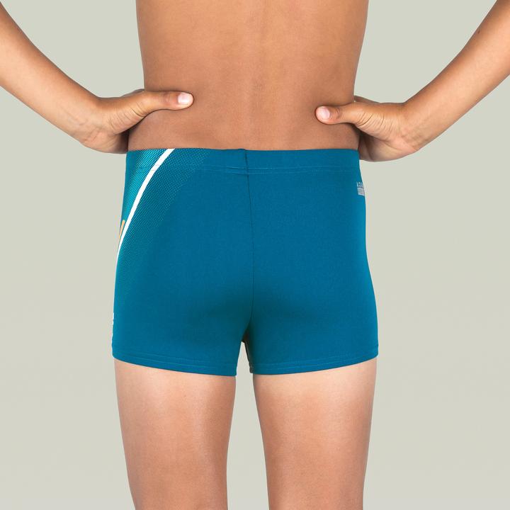 Actual product image Nabaiji Boys' boxer swim trunks - 500 Fitib blue (10, 11, 12)