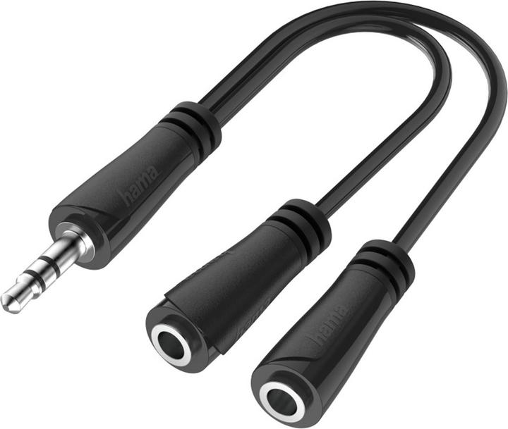 Hama Audio-Splitter, 3,5-mm-Klinke-Stecker - 2x 3,5mm-Klinke-Buchse, Stereo (0.15 m)