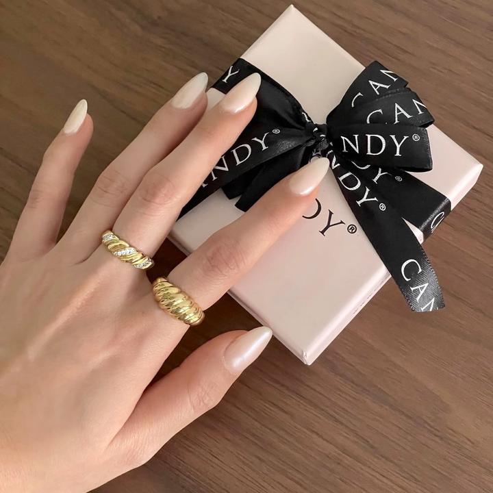 Produktbild Candy Ring Croissant, 925 Sterling Silber, vergoldet (62, 925 Silber)