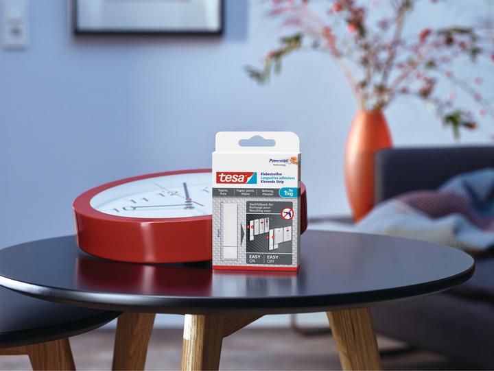 Actual product image tesa Powerstrips for wallpaper & plaster, 1kg holding power, 6x double-sided adhesive strips