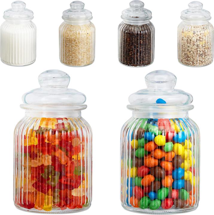 Actual product image Relaxdays 6 Glass Jars, 1000 ml (1 l)