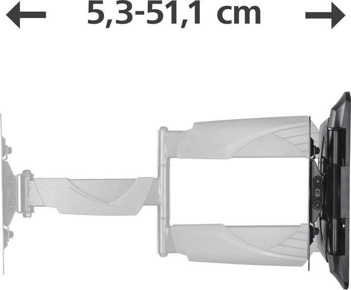 Actual product image Hama TV wall bracket, swivel, tilt, extendable, 122 cm (48") up to 35 kg (Wall, 48", 35 kg)