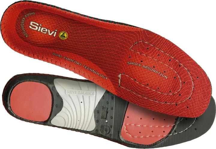 Sievi Dual Comfort Plus: Neutral Arch, Unisex, Vuxen, Komfort-innersula, Svart, Grå, Röd, EUE, 1 sty