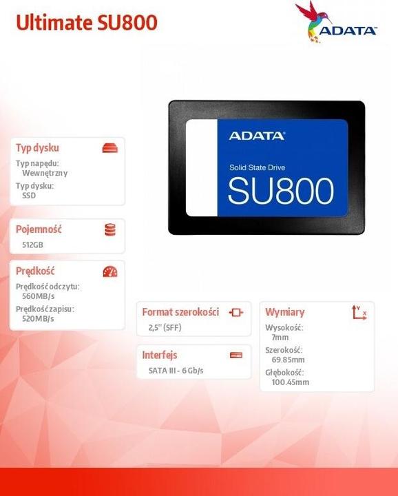 Image du produit Adata Su800 (512 Go, 2.5")