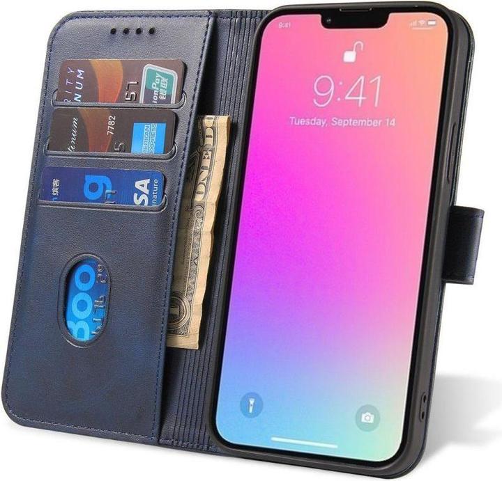 Produktbild Hurtel Magnethülle für Samsung A55 mit Klappe und Geldbörse – blau (HTC A55)
