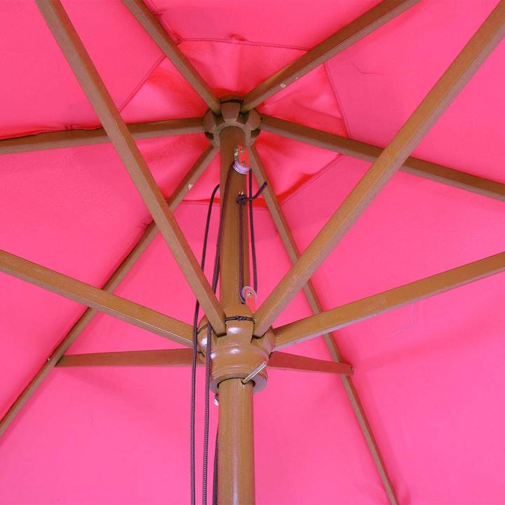 Actual product image Mendler Parasol Florida, garden umbrella market umbrella, Ø 3m polyester/wood - pink (3 m)