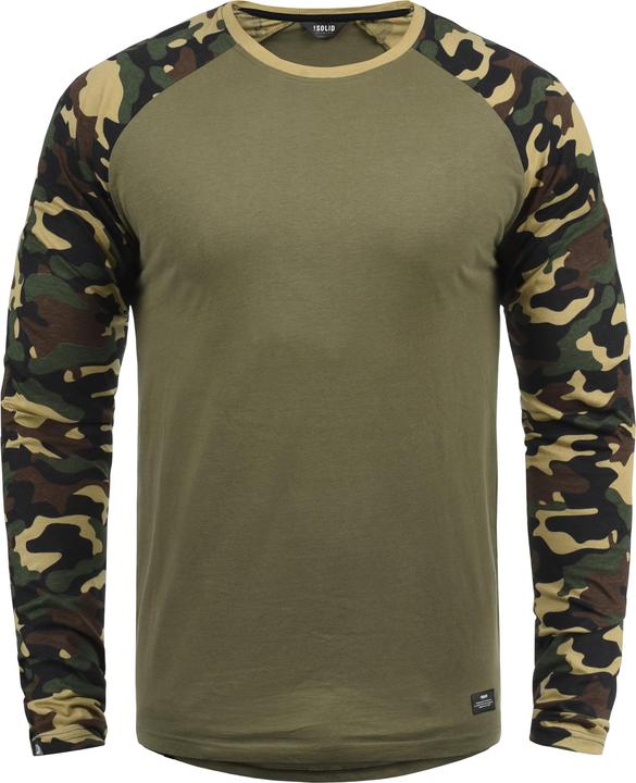 Image du produit Solid Cajus T-Shirt À Manches Longues Camouflage Pour Homme Avec Encolure Rond 100% Coton Imprimé (L)