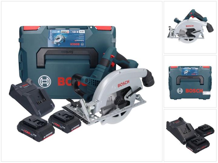 Produktbild Bosch Professional Bosch GKS 18V-70 L Akku KreissÃ¤ge 18 V Brushless 190 mm BITURBO + 2x ProCORE Akku 4,0 Ah + Ladeger