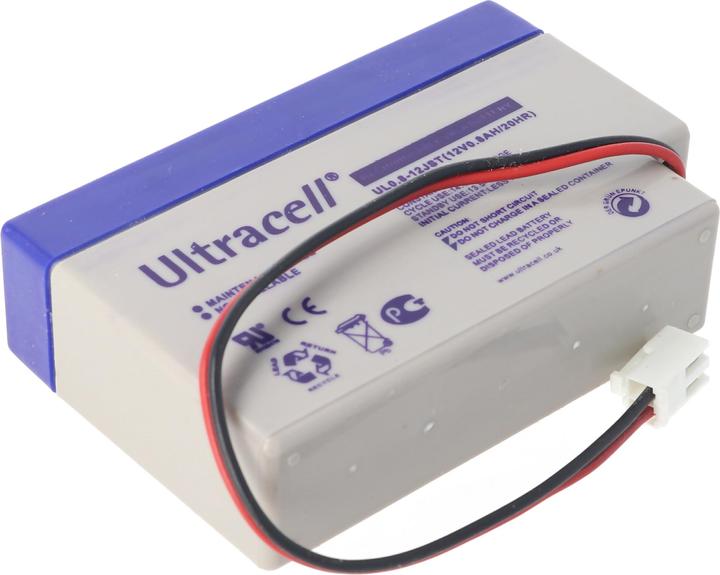 Image du produit Ultracell UL0.8-12S Batterie au plomb 12 volts 0,8Ah avec câble et prise JST (veuillez impérativement (12 V, 0.80 Ah)