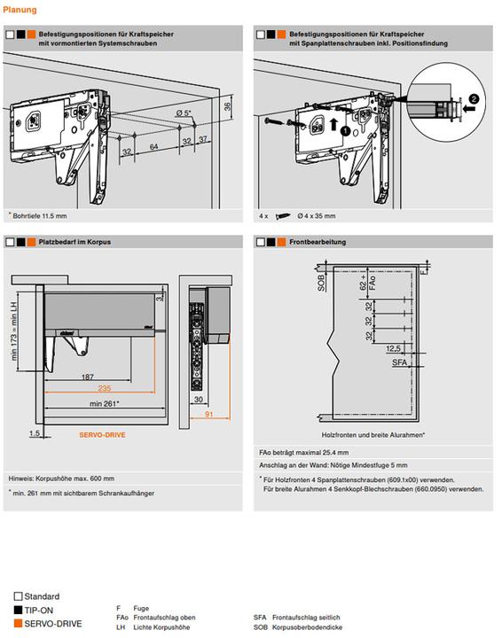 Produktbild Blum Hochklappe AVENTOS HK top / TIP-ON (1 Stk.)