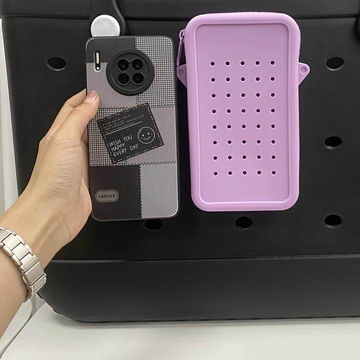 Actual product image Only-Bags.Store Chic silicone biscuit-shaped crossbody mobile phone bag with detachable strap - lightweight, zip
