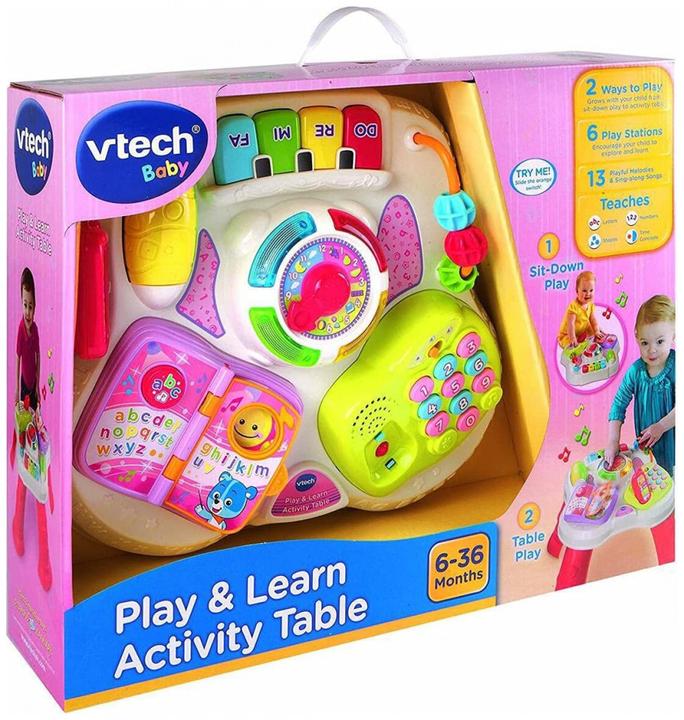 Actual product image VTech 148053 Baby Large Activity Table Pink (English Version) 6+ Months