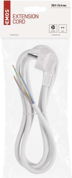 Produktbild Emos Netzkabel PVC 3x 1,5mm2, 2m, weiss (2 m)