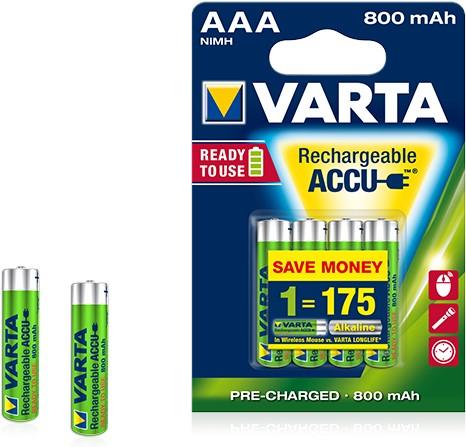 Actual product image Varta Recharge Accu Power (4 pcs., AAA, 800 mAh)