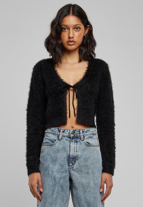 Actual product image Urban Classics Ladies Tied Cropped Feather Cardigan - 117653 (4XL)