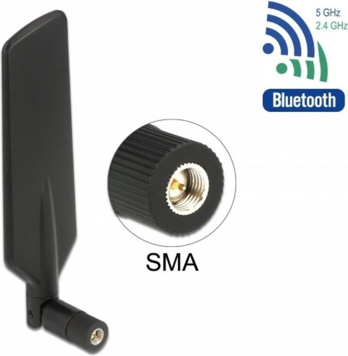 Actual product image Delock LTE/HSPA/GSM antenna, SMA connector, black (5G, GSM)