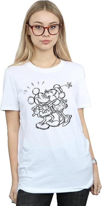 Immagine prodotto Disney Mickey And Minnie Mouse Kiss Sketch Maglietta Ampia Donna (M)