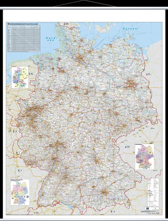 Actual product image Franken Map Board Germany Streets laminated