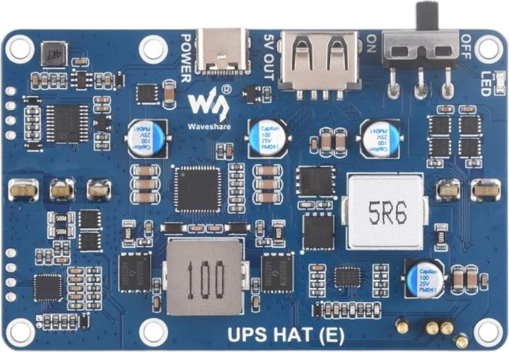 Actual product image WaveShare UPS HAT (E) 6A 4x21700 battery board for Raspberry Pi 5/ 4B/ 3B+