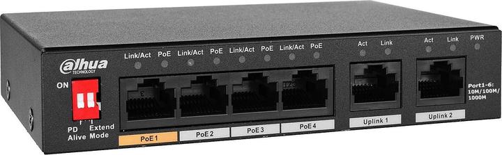 Actual product image Dahua PoE switch PFS3006-4GT-60-V2 unmanaged (4 Ports)