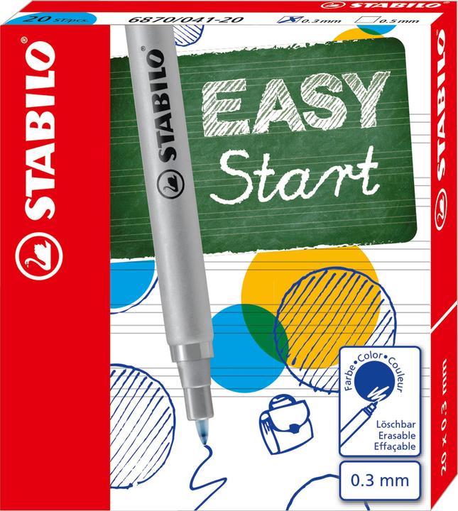Actual product image STABILO EASYoriginal 20 Navullingen Fine - Blauw (Gel mine, Blue)