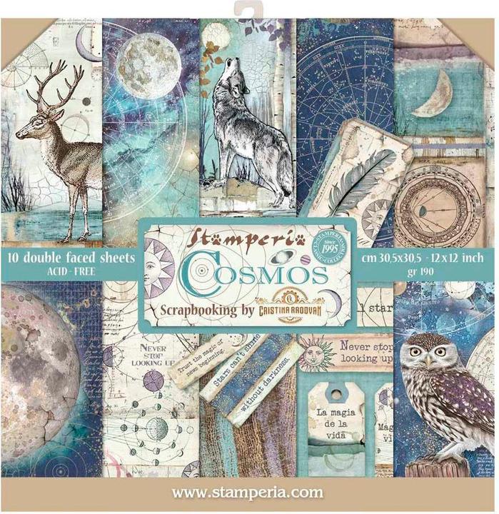 Immagine prodotto Stamperia Blocco scrapbook "Cosmos", 10 fogli, 30,5 x 30,5 cm (190 g/m², 10 x)