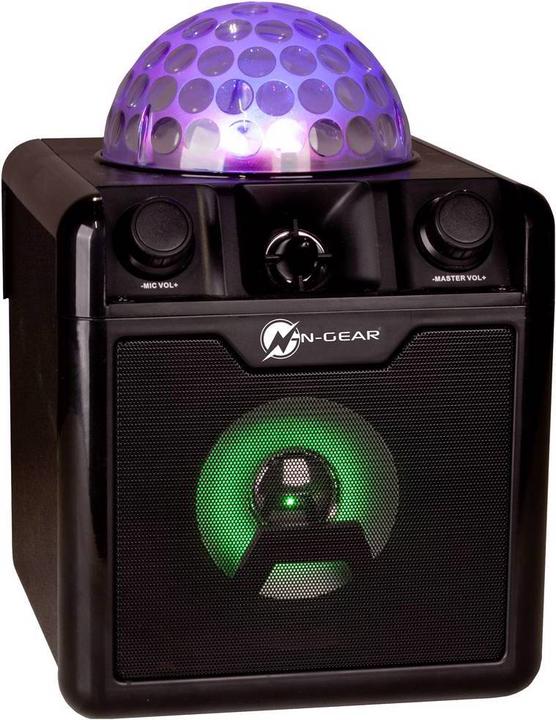 Produktbild N-Gear DISCO410 ( ) Karaoke & Party Bluetooth Lautsprecher mit Discokugel, Lichteffekten & Mikrofon (6 h, Netzbetrieb)