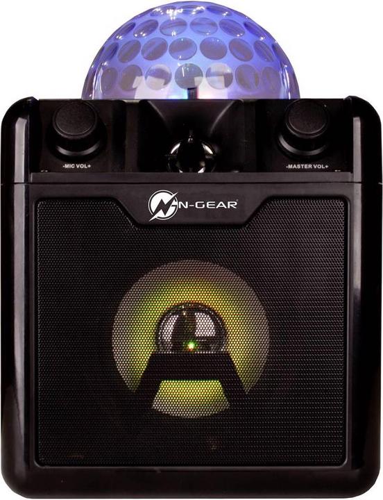 Produktbild N-Gear DISCO410 ( ) Karaoke & Party Bluetooth Lautsprecher mit Discokugel, Lichteffekten & Mikrofon (6 h, Netzbetrieb)