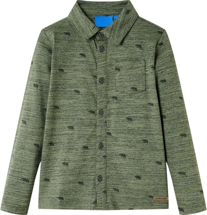 Produktbild VidaXL Kinderhemd Khaki Melange 128,Material: 80 % Baumwolle. 20 (128)