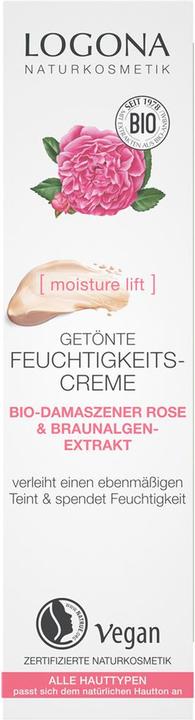 Actual product image Logona MOISTURE LIFT Tinted Moisturizer Organic Damascene Rose Cream (30 ml, Tinted Day Cream)