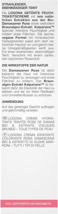 Actual product image Logona MOISTURE LIFT Tinted Moisturizer Organic Damascene Rose Cream (30 ml, Tinted Day Cream)