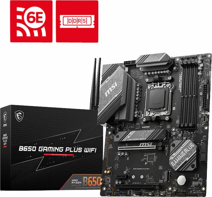 Image du produit MSI B650 GAMING PLUS WIFI (AM5, AMD B650, ATX)